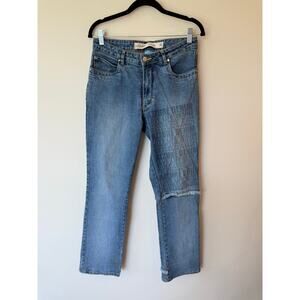 Azzure Mid Rise Ankle Leg Jeans Fringe Medium Wash Denim Blue Women's Size 31